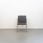 4x Leolux Spring (Eetkamer) Stoel Antraciet/Wit Leer - Chroo, Niet ingevuld, Niet ingevuld, Ophalen of Verzenden, Zo goed als nieuw