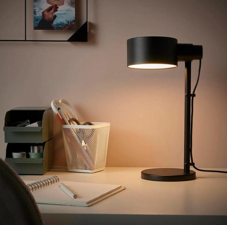 Bureaulamp, tafellamp, leeslamp, bedlamp, zwart, 30cm hoog, Huis en Inrichting, Lampen | Tafellampen, Zo goed als nieuw, Minder dan 50 cm