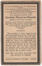 Pastoor Jac. Smeele 1842 Maassluis + 1923 Hoorn, 81 jr, Verzenden, Bidprentje