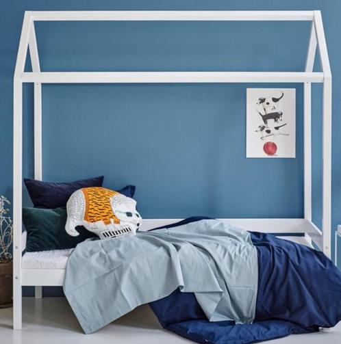 Huisbed wit peuterbed, Kinderen en Baby's, Kinderkamer | Bedden, Zo goed als nieuw, 180 cm of meer, 85 tot 100 cm, Ophalen
