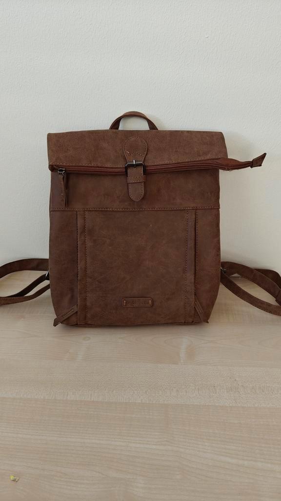 Enrico Benetti, bruin leren rugtas, Sieraden, Tassen en Uiterlijk, Tassen | Rugtassen, Nieuw, Overige merken, 25 tot 40 cm, 30 tot 45 cm