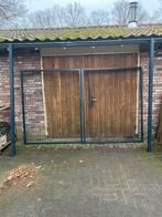 Dubbele poort compleet , 180 cm hoogte x 300 cm breedte, Tuin en Terras, 200 cm of meer, 150 tot 200 cm, Zo goed als nieuw, IJzer