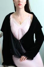 00s vintage AMBIENTE blazer of jasje fluweel S M, Verzenden, Zwart, Ambiente, Zo goed als nieuw