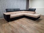 GRATIS BEZORGEN | Mooi Groot Beige met Zwart Hoekbank, Huis en Inrichting, Banken | Bankstellen, Gebruikt, Hoekbank, Hoekbank
