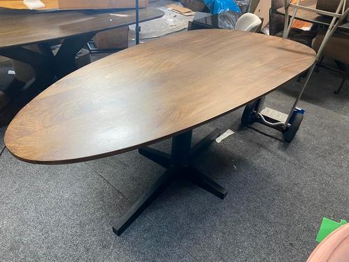 Tafel 190x90 japandi organische notenhout stalen middenpoot, Huis en Inrichting, Tafels | Eettafels, Nieuw, 50 tot 100 cm, 150 tot 200 cm
