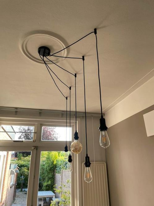 Hanglamp met 5 fittingen met eigen schakelaar, Huis en Inrichting, Lampen | Plafondlampen, Zo goed als nieuw, Ophalen of Verzenden