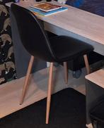 Eetkamerstoel JONSTRUP zwart kunstleer/naturel eiken 2 stuks, Huis en Inrichting, Stoelen, Ophalen, Zo goed als nieuw, Zwart, Eén
