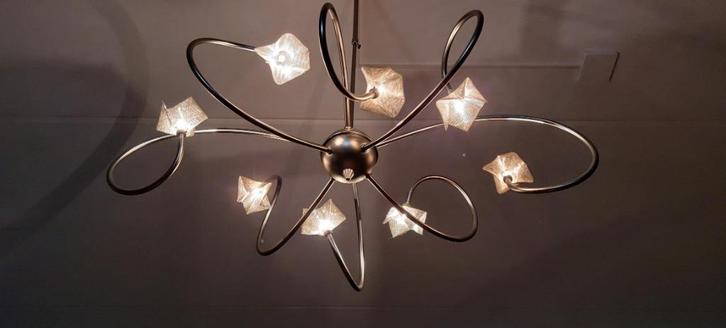 RVS kleurige hanglamp, Huis en Inrichting, Lampen | Hanglampen, Zo goed als nieuw, 75 cm of meer, Metaal, Ophalen