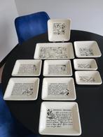 Franse schalenset van Gien met teksten, Ophalen of Verzenden