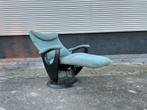Blauwe stoffen elektrische skalma relax fauteuil, Ophalen, Gebruikt, Minder dan 75 cm, Nvt
