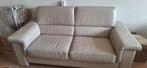 Beige lederen 2-zitsbank, Huis en Inrichting, Ophalen, Gebruikt, 150 tot 200 cm, Tweepersoons
