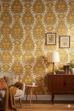 6876 Oker paisley behang warm oker en olijf vintage swiet, Huis en Inrichting, Stoffering | Behang, Ophalen of Verzenden, Minder dan 10 m²