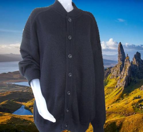 GLEN GANNET 🐑😎wol mix vest met knopen, Kleding | Heren, Truien en Vesten, Zo goed als nieuw, Maat 52/54 (L), Zwart, Verzenden