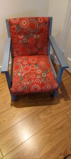 Leuk klein stoeltje vintage, Huis en Inrichting, Stoelen, Gebruikt, Blauw, Ophalen of Verzenden, Eén