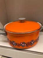 Vintage soeppan Brabantia oranje bloemen Diana, Huis en Inrichting, Keuken | Potten en Pannen, Ophalen of Verzenden, Zo goed als nieuw