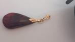 Barnsteen hanger met gouden oogje, Overige voorstellingen, Bruin, Ophalen of Verzenden, Zo goed als nieuw