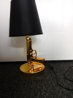 Gouden pistool/geweer lamp, Minder dan 50 cm, Metaal, Zo goed als nieuw, Ophalen