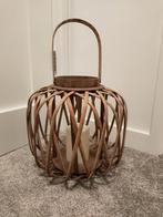 Windlicht van bamboe met led kaars, nieuw!, Huis en Inrichting, Woonaccessoires | Kandelaars en Kaarsen, Nieuw, Ophalen of Verzenden