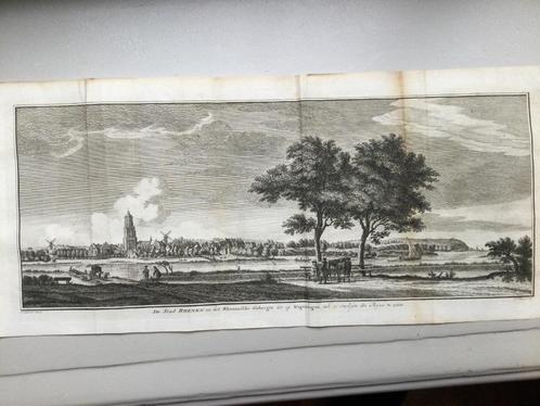 Rhenen, Vanaf de Rijn gezien, Tirion, 1750, Antiek en Kunst, Kunst | Etsen en Gravures, Verzenden