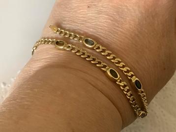Vintage gouden armband Citrien Amethist Peridot Topaas Onyx beschikbaar voor biedingen