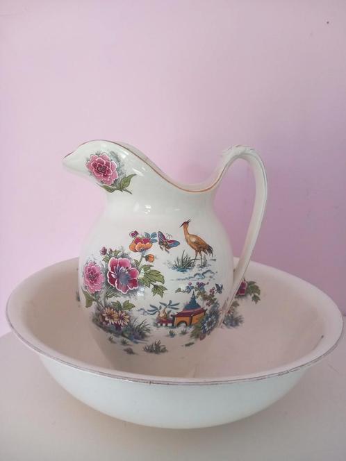 GRATIS afhalen, Engels lampetstel Morley Stoke on Trent, Antiek en Kunst, Antiek | Servies los, Ophalen
