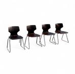4x Vintage Pagholz Flötotto Stoelen  - Klassiek Design, Huis en Inrichting, Ophalen, Bruin, Vier, Hout