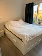 Ikea Brimnes 160x200, Huis en Inrichting, Slaapkamer | Bedden, Ophalen, Wit, Tweepersoons, Zo goed als nieuw