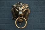 Forse aluminium-messingkleur impressie volle leeuwenkop, Ophalen of Verzenden