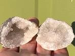 Bergkristal geode paartje passend mineralen 4, Verzamelen, Mineralen en Fossielen, Ophalen of Verzenden, Mineraal