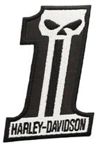 Patch Harley Davidson Number 1 Skull - 71 x 102 mm, Nieuw, Ophalen of Verzenden, Hotfix applicaties
