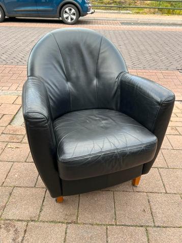 Te Koop : Zwart Leder Fauteuil Leren Relax Stoel Export beschikbaar voor biedingen