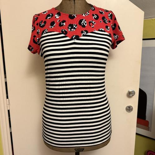 Juffrouw Jansen viscose top t-shirt Mt L=40 ZGAN!, Kleding | Dames, T-shirts, Zo goed als nieuw, Maat 38/40 (M), Rood, Korte mouw
