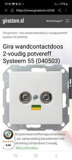 Gira wandcontactdoos 2-voudig pottvereff systeem 55 (040503), Ophalen of Verzenden, Nieuw, Stopcontact