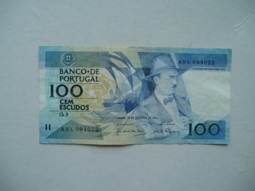 1539. Portugal, 100 escudos 1986 Fernando Pessoa., Postzegels en Munten, Bankbiljetten | Europa | Niet-Eurobiljetten, Los biljet