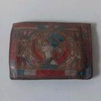 Vintage handgemaakte leren portemonnee met Egyptische motief, Ophalen of Verzenden