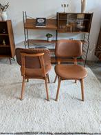 Vintage set van 2 eetkamerstoelen, Ophalen of Verzenden, Zo goed als nieuw, Vijf, Zes of meer stoelen