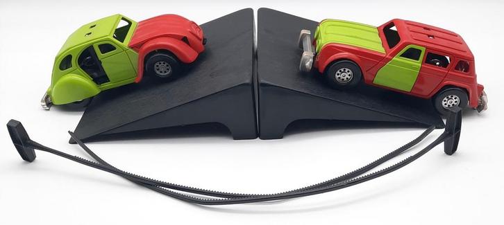 Gyro Jets Stunt Cars Mecanno Renault 4L & Citroen 2CV 1976, Verzamelen, Speelgoed, Gebruikt, Ophalen of Verzenden