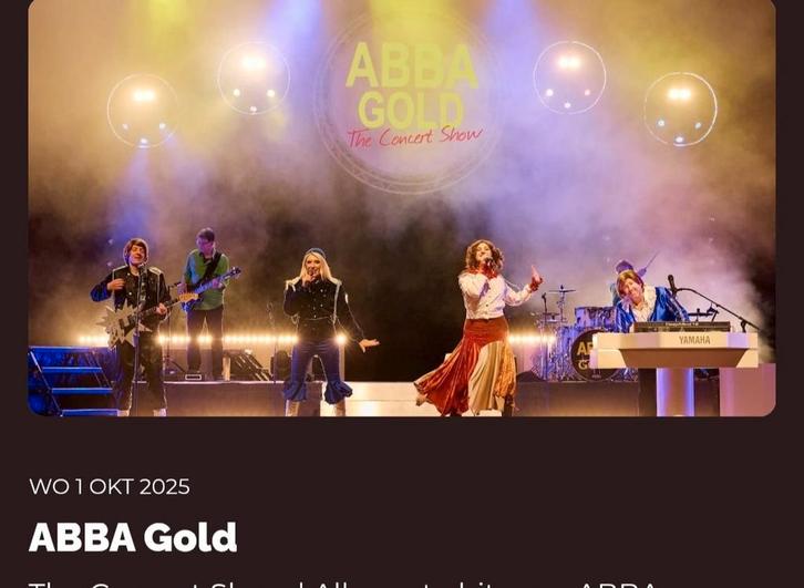 Last minute ! Abba Gold vanavond Tivoli, Tickets en Kaartjes, Evenementen en Festivals, Eén persoon