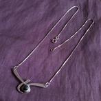 Zilveren Halsketting met Hanger Malachiet, Sieraden, Tassen en Uiterlijk, Kettingen, Met hanger, Verzenden, Zo goed als nieuw