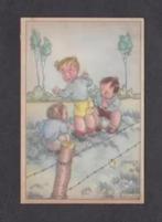 Ansichtkaart Karel Links Drie Kleutertjes Prikkeldraad '40., Verzamelen, Ophalen of Verzenden, 1940 tot 1960, Ongelopen, Kinderen