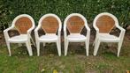 4 Tuinstoelen Beige/Bruin, Ophalen, Gebruikt, Kunststof, Stapelbaar