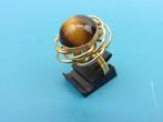 Gouden damesring met tijgeroog                           G41, Sieraden, Tassen en Uiterlijk, Ringen, Gebruikt, Overige kleuren