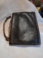 Antiek oude leren  damestasje met ingemaakte potemonaie, Verzenden, Bruin