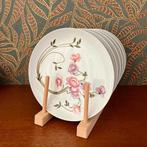 Vintage porceleinen borden met bloemen van Elite, Ophalen of Verzenden