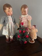 Vintage kerstboompje versierd met vintage rode was sterren, Diversen, Kerst, Verzenden, Zo goed als nieuw