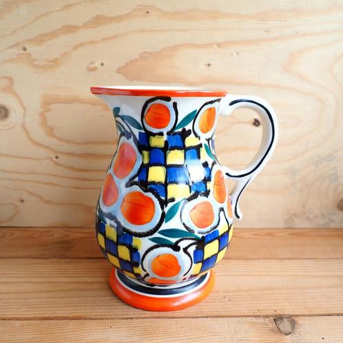 Handbeschilderde kan Ditmar Urbach oranje blauw, Antiek en Kunst, Antiek | Keramiek en Aardewerk, Ophalen of Verzenden