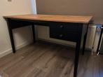 Bureau met 2 lades Ikea - zwart/grenen - 140 x 70 x 74, Ophalen, Gebruikt, Bureau