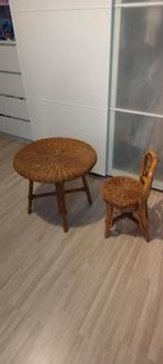 Mooie set van rotan kinder tafeltje met stoeltje ZGAN, Ophalen, Zo goed als nieuw, Tafel(s) en Stoel(en)