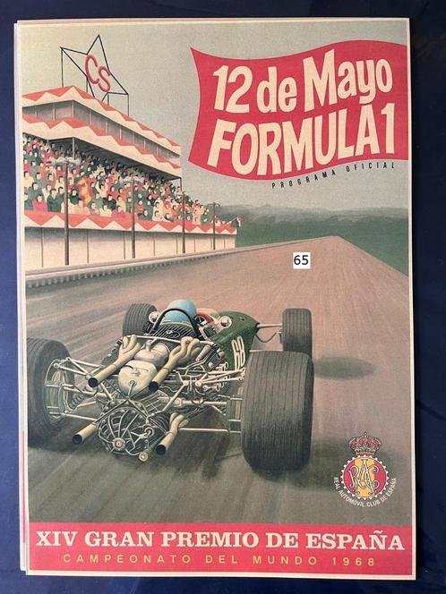 spaanse 12 de mayo furmula 1 poster 1968, Verzamelen, Posters, Zo goed als nieuw, Overige onderwerpen, A1 t/m A3, Rechthoekig Staand