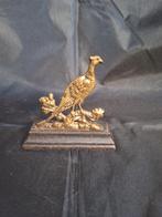 Vintage Messing Fazant Beeldje op Ijzeren Voetstukje, Ophalen, Koper